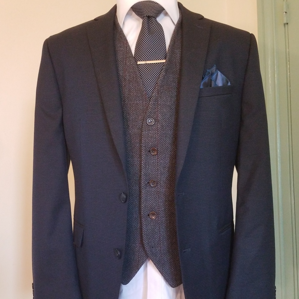 Van Heusen Slit-Fit Flex Houndstooth Blazer Coat